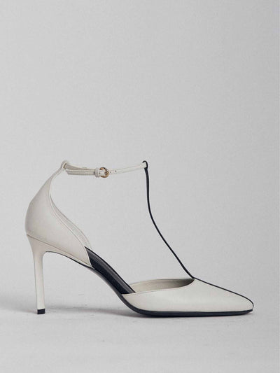 Co T-strap D'orsay heel in leather at Collagerie