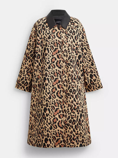 Coach Leopard print balmacaan at Collagerie