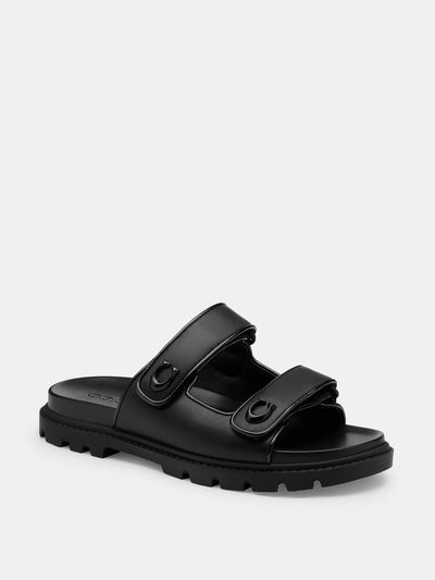 Coach Sculpted C double band sandals at Collagerie