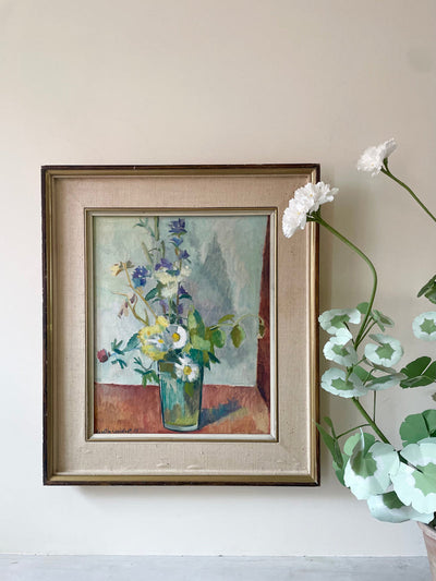 Collins & Green Art Wildflowers In Glass antique painting at Collagerie