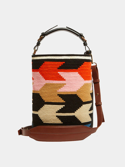 Colville Handwoven Midi Arrow cylinder bag at Collagerie
