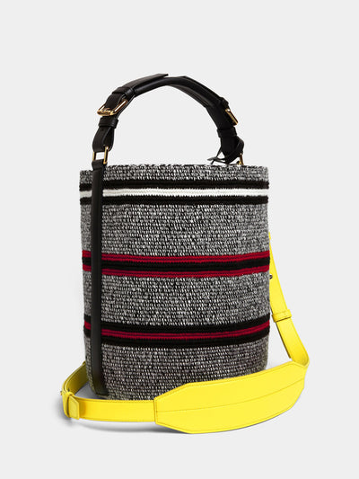 Colville Grey striped cylinder bag at Collagerie