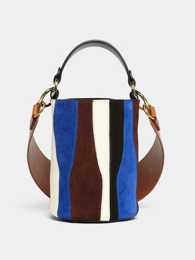 Colville Suede patchwork cylinder bag at Collagerie