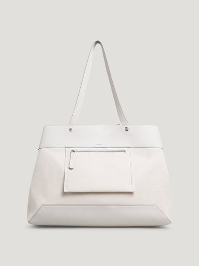 Connolly England White pocket tote bag at Collagerie