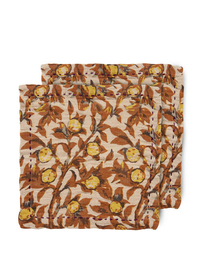 Hk Living Mediterranean Tangerine cotton napkins (set of 2) at Collagerie