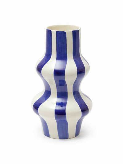 The Conran Shop Escapism stripe vase blue at Collagerie