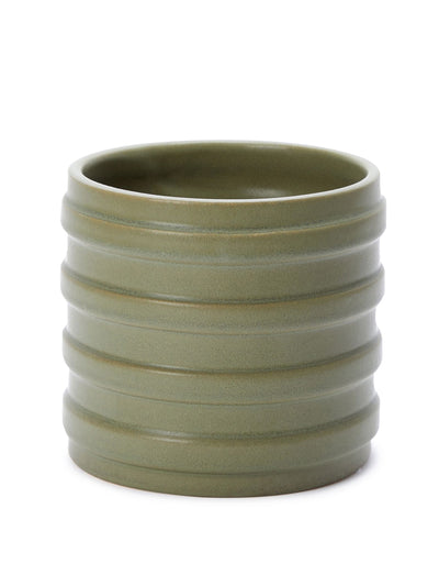 The Conran Shop Stripe pot in green at Collagerie