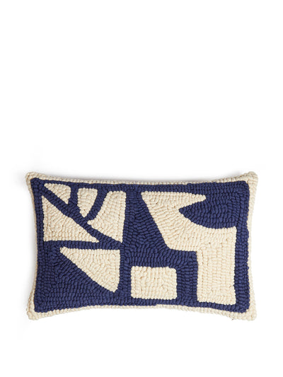 The Conran Shop Ira blue cotton cushion cover at Collagerie