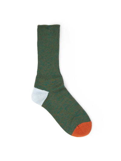 The Conran Shop Exclusive 2 Point socks in Seaweed, Sky & Orange Rust at Collagerie