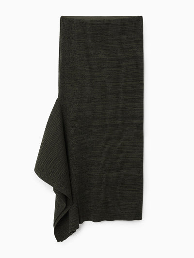 Cos Asymmetric ribbed wool midi skirt at Collagerie