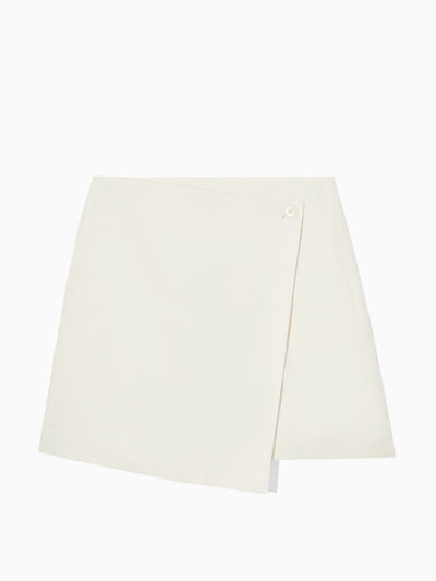 Cos White asymmetric mini wrap skirt at Collagerie