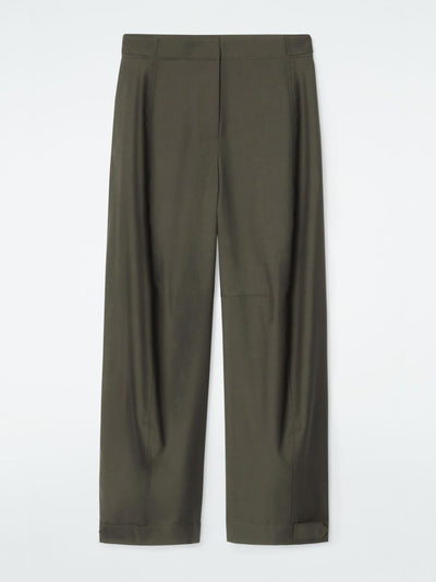 Cos Wool barrel-leg utility trousers at Collagerie