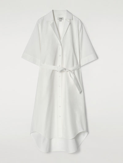 Cos Belted short-sleeved midi shirt dress at Collagerie