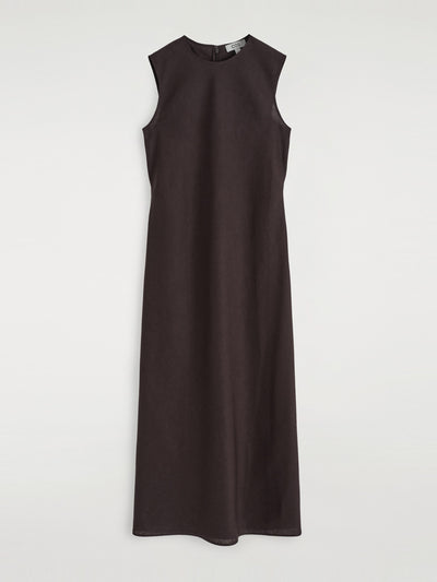 Cos Bias-cut linen-blend midi dress at Collagerie