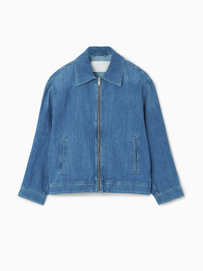 Cos Oversized zip-up denim jacket at Collagerie