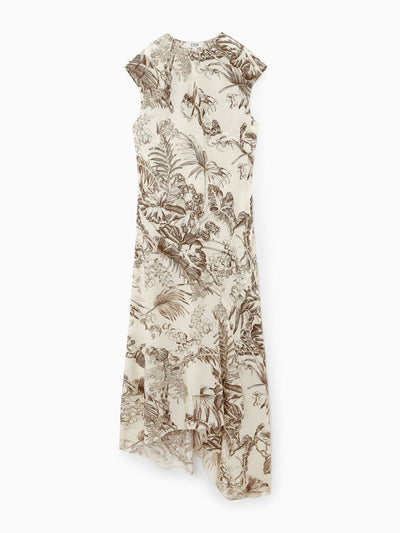 Cos Botanical-print silk dress at Collagerie