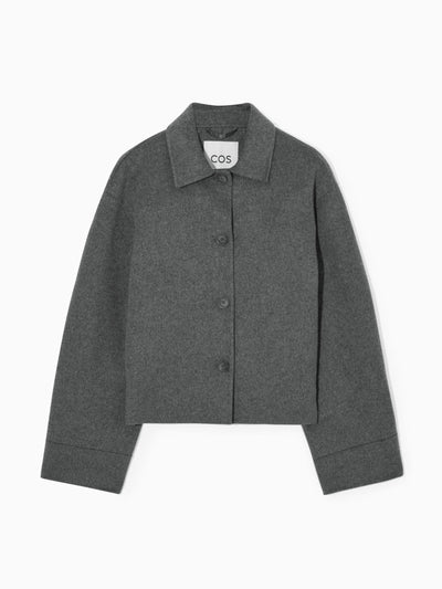 Cos Grey boxy-fit wool jacket at Collagerie