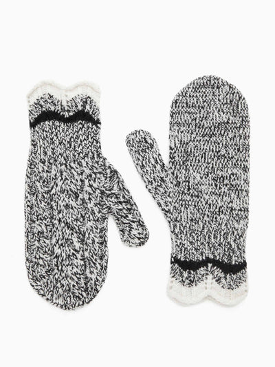 Cos Cable knit merino wool mittens at Collagerie