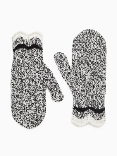 Cos Cable-knit merino wool mittens at Collagerie