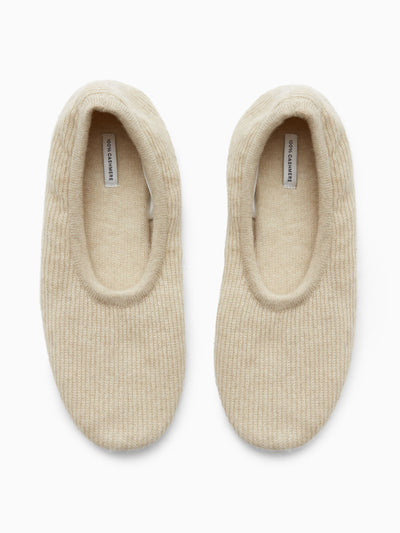 Cos Ribbed cashmere slippers at Collagerie
