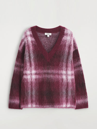 Cos Checked alpaca-blend jumper at Collagerie