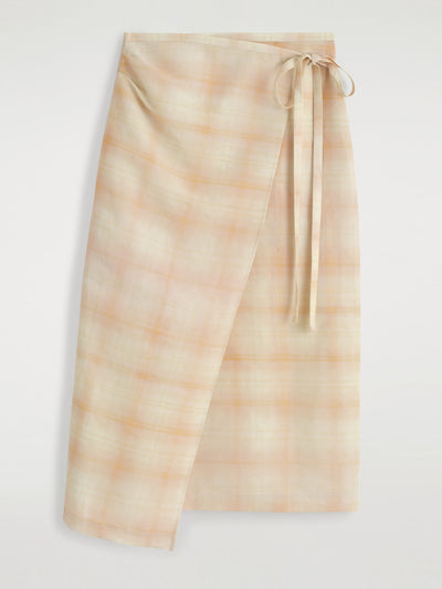 Cos Checked midi wrap skirt at Collagerie
