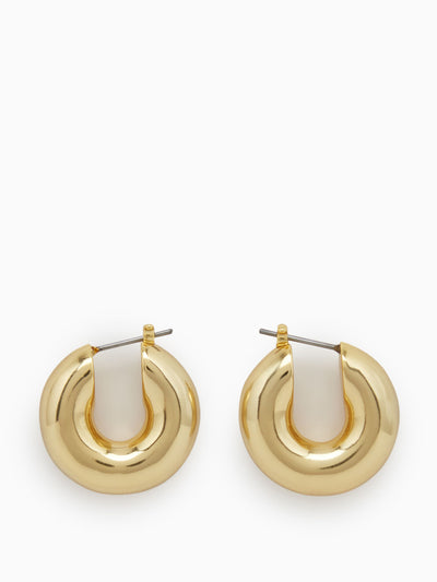 Cos Small chunky brass hoop earrings at Collagerie