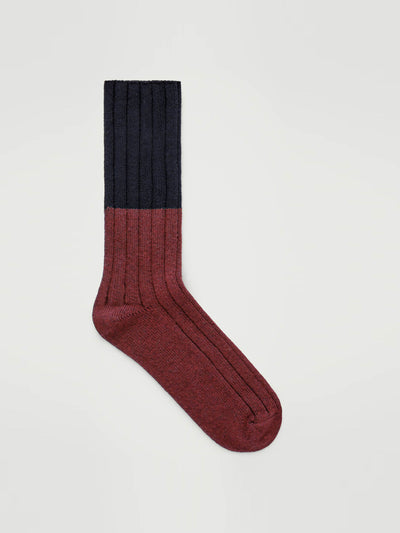 Cos Colour-block ribbed socks at Collagerie