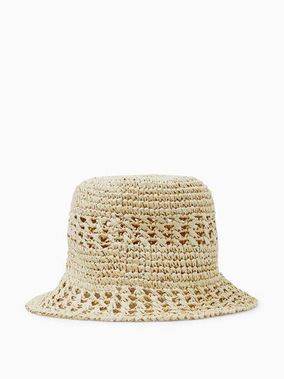 Cos Crocheted straw bucket hat at Collagerie