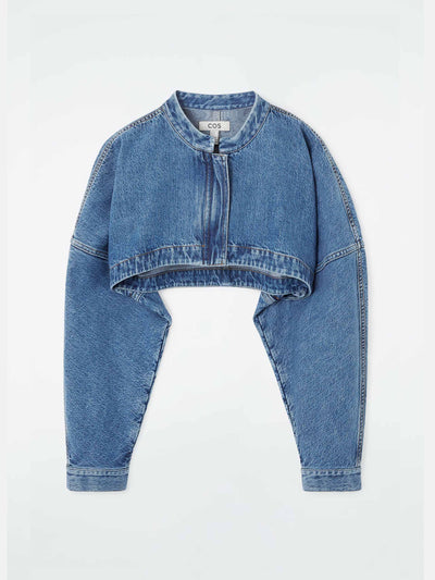 Cos Cropped hybrid denim jacket at Collagerie