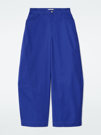 Cos Deconstructed cotton barrel-leg trousers at Collagerie