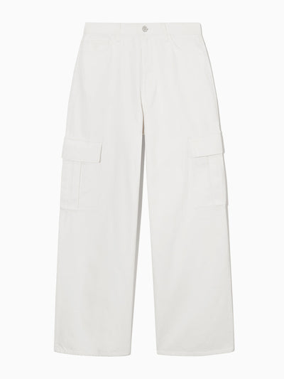 Cos Off-white denim cargo trousers at Collagerie