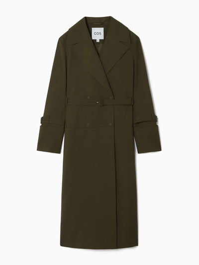 Cos Double-breasted wool-blend trench coat at Collagerie