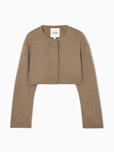 Cos Light brown cropped double-faced jacket at Collagerie