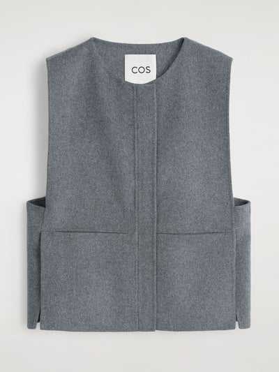 Cos Double-faced wool hybrid vest at Collagerie