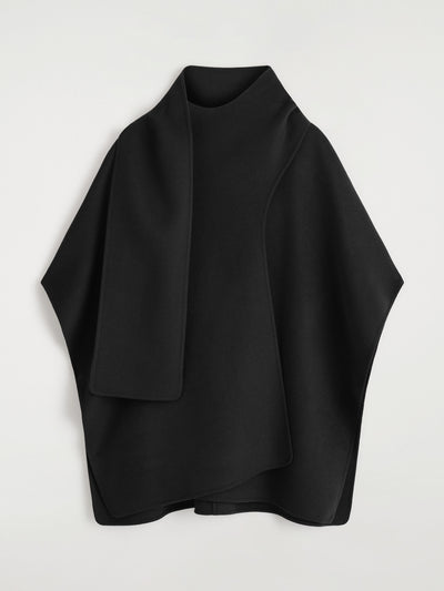 Cos Double-faced wool scarf cape at Collagerie