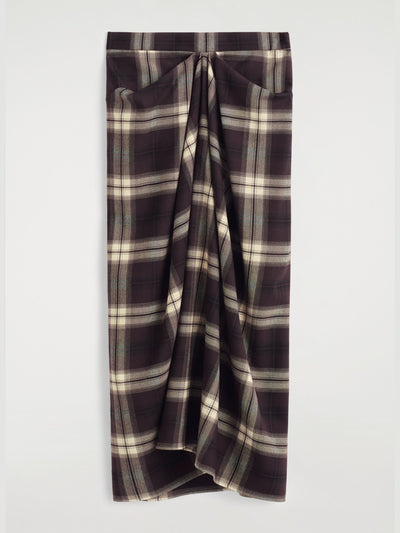 Cos Draped checked midi skirt at Collagerie