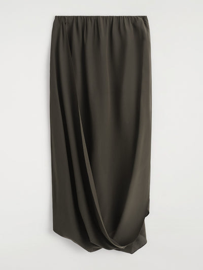 Cos Draped silk midi skirt at Collagerie