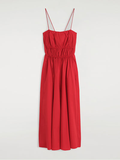 Cos Gathered cotton midi dress at Collagerie