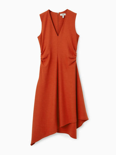 Cos Gathered asymmetric midi dress at Collagerie