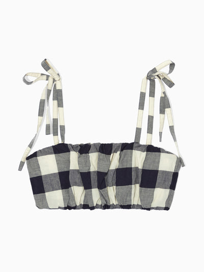 Cos Navy and white gingham bra top at Collagerie