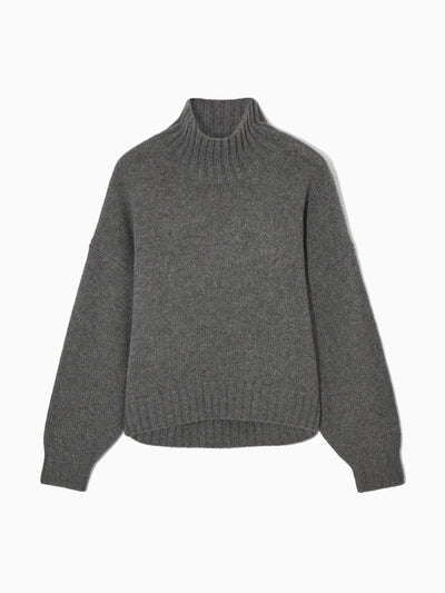 Cos Pure Cashmere turtleneck grey jumper at Collagerie