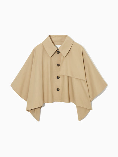 Cos Hybrid trench coat cape in light beige at Collagerie