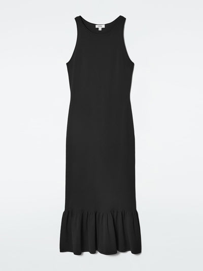 COS Knitted ruffled-hem midi dress at Collagerie