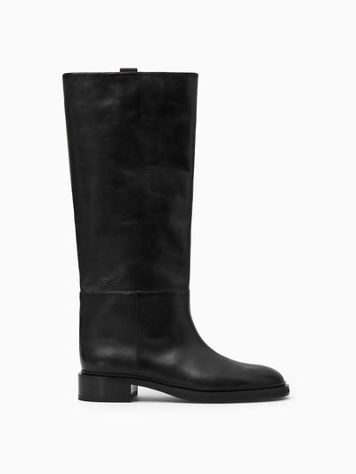 Cos Black leather riding boots at Collagerie