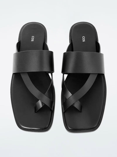 Cos Leather toe-thong sandals at Collagerie