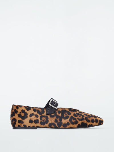 Cos Leopard-print pony hair ballet flats at Collagerie
