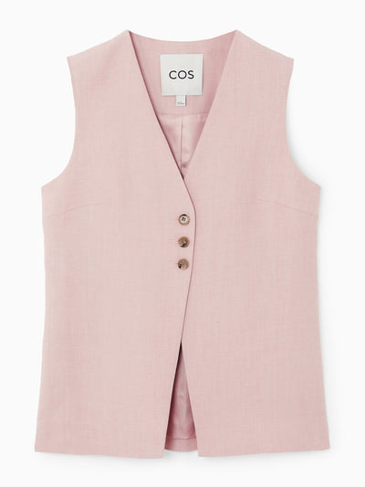 Cos Longline linen-blend waistcoat at Collagerie