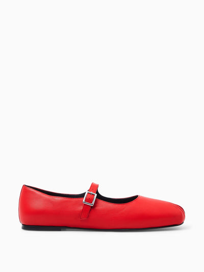 Cos Pleated leather Mary-Jane ballet flats at Collagerie