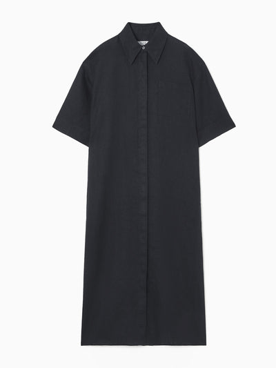 Cos Oversized short-sleeved linen midi dress at Collagerie